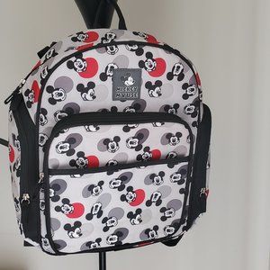Diaper Bag Mickey Mouse Toss Head Backpack Black Grey and Red